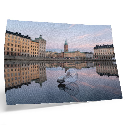 Plakatas Pastatų atspindžiai pasteliniais atspalviais
