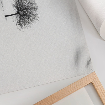 Plakatas ant drobės Minimalistinis žiemos medžio peizažo harmonijos motyvas