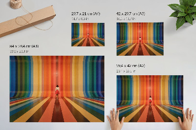 Spauda ant drobės Spalvotos juostelės figūros įkvėpimo erdvėje