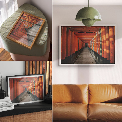 Plakatas ant drobės Oranžinių tunelių kolonų simetrijos gylis