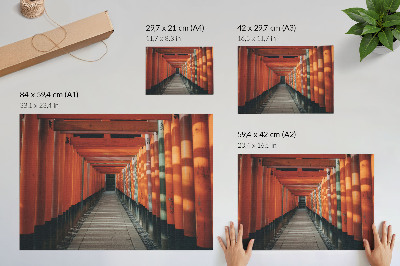 Plakatas ant drobės Oranžinių tunelių kolonų simetrijos gylis