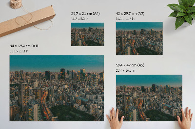 Plakatas Modernus miesto vaizdas iš viršaus, dinamiškas
