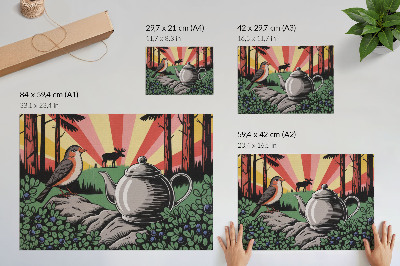 Plakatas ant drobės Dinamiškas ir detalus miško peizažas