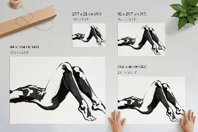 Plakatas ant drobės juodai baltos abstrakcijos harmonija ir modernumas