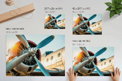 Plakatas ant drobės Lėktuvo variklio, technologijų ir modernumo kadras