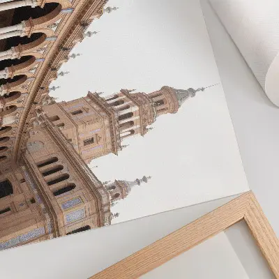 Spauda ant drobės turtingos architektūros marmurinės kolonos klasikinio stiliaus paveikslas