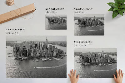 Plakatas Moderni miesto dangoraižių panorama