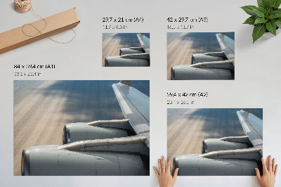 Plakatas ant drobės Lėktuvo sparnas su dinamiška perspektyva