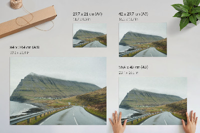 Plakatas Kalnų kelio paslaptinga rūko erdvė