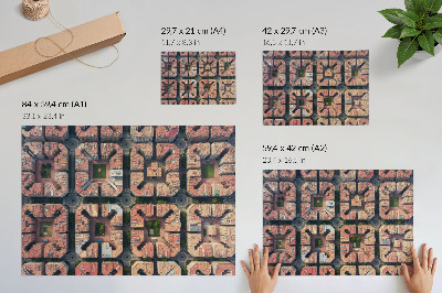Spauda ant drobės Geometrinis išdėstymas neutralių spalvų mieste
