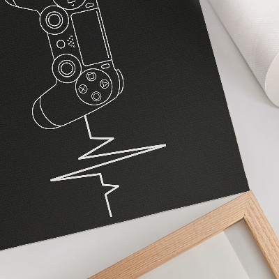 Plakatas ant drobės Minimalistinė žaidimų tema – juodai balta širdis