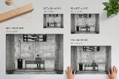 Plakatas ant drobės minimalistinė pilka miesto erdvė