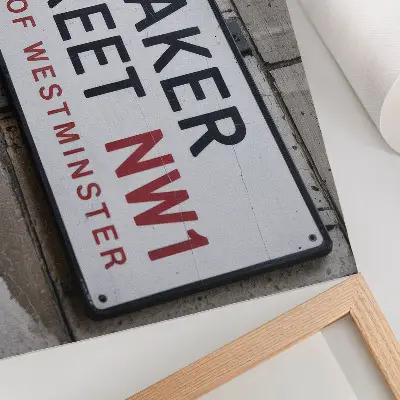 Plakatas Beikerio ir Vestminsterio gatvių ženklas
