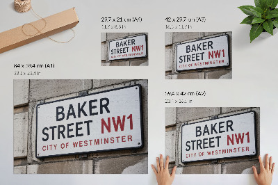 Plakatas Beikerio gatvės Vestminsterio gatvės ženklas