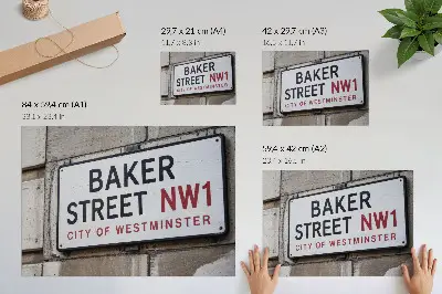 Plakatas Beikerio ir Vestminsterio gatvių ženklas
