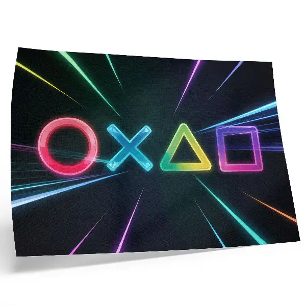 Plakatas neoninės geometrinės figūros