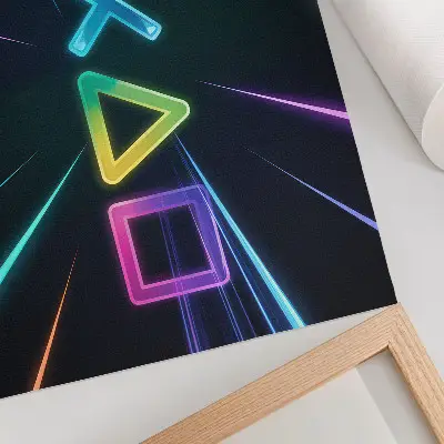 Plakatas neoninės geometrinės figūros