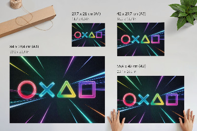 Plakatas Neoninės geometrinės figūros juda