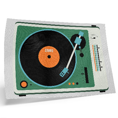 Plakatas Retro gramofono kontrastingos geometrinės spalvos