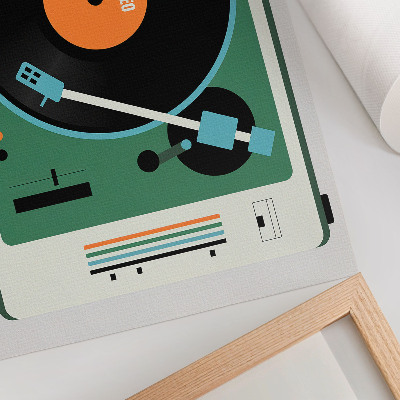 Plakatas Retro gramofono kontrastingos geometrinės spalvos