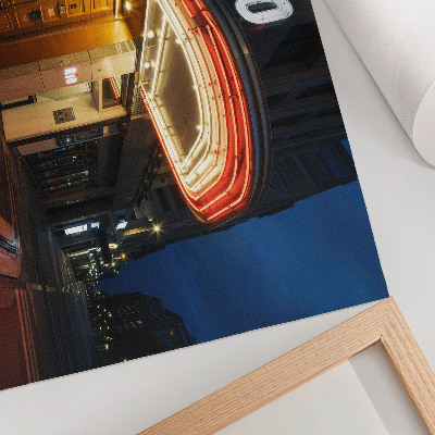 Plakatas ant drobės Retro kino neoninės šviesos raudonos kreminės spalvos