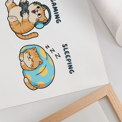 Plakatas Juokingos kačių iliustracijos mielos ir linksmos