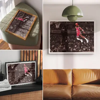 Plakatas ant drobės sporto dinamikos iliustracija su kontrastingomis spalvomis
