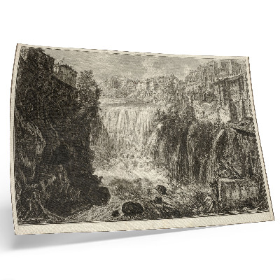 Plakatas Vaizdas į Didžiąją Tivolio kaskadą iš „Romos vaizdų“, autorius Giovanni Battista Piranesi