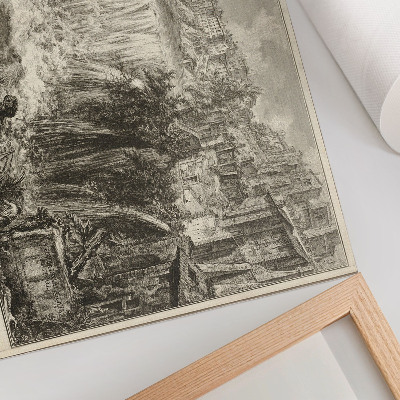 Plakatas Vaizdas į Didžiąją Tivolio kaskadą iš „Romos vaizdų“, autorius Giovanni Battista Piranesi