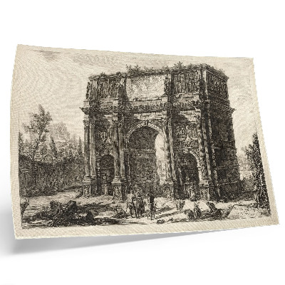 Spauda ant drobės Konstantino arkos vaizdas iš Giovanni Battista Piranesi paveikslo „Romos vaizdai“
