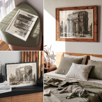 Spauda ant drobės Konstantino arkos vaizdas iš Giovanni Battista Piranesi paveikslo „Romos vaizdai“