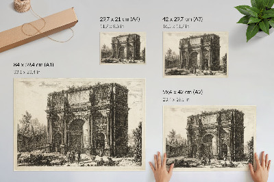 Spauda ant drobės Konstantino arkos vaizdas iš Giovanni Battista Piranesi paveikslo „Romos vaizdai“