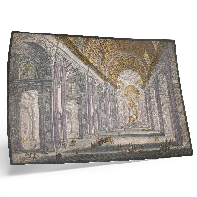 Plakatas ant drobės Gezicht op het interieur van de Sint Pietersbasiliek te Vaticaanstad, anonimas ir Giovanni Battista Piranesi