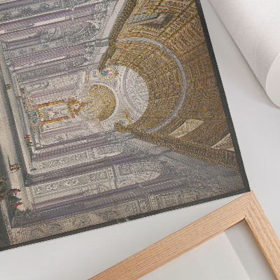 Plakatas ant drobės Gezicht op het interieur van de Sint Pietersbasiliek te Vaticaanstad, anonimas ir Giovanni Battista Piranesi