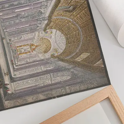 Plakatas ant drobės su vaizdu į Šv. Petro bazilikos interjerą Vatikane, autoriai anonimas ir Giovanni Battista Piranesi