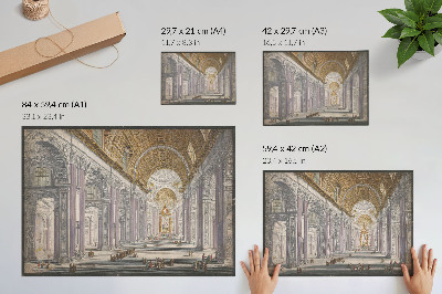Plakatas ant drobės Gezicht op het interieur van de Sint Pietersbasiliek te Vaticaanstad, anonimas ir Giovanni Battista Piranesi