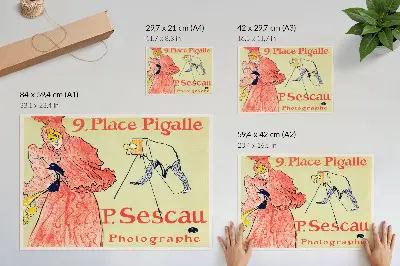 Plakatas „Le Photographe Sescau“ Henri de Toulouse-Lautrec 1894 m. didelės raiškos spaudinys