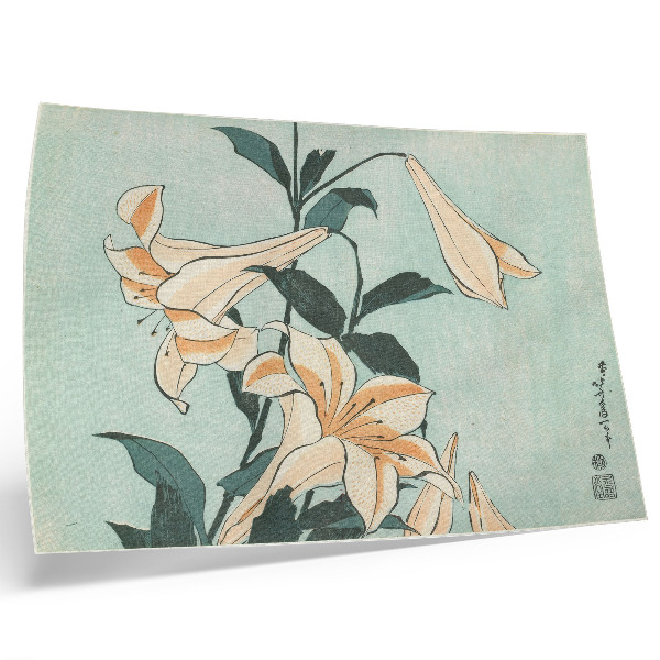 Spauda ant drobės Lelijos (apie 1833–1834) didelės raiškos Katsushika Hokusai