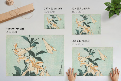 Spauda ant drobės Lelijos (apie 1833–1834) didelės raiškos Katsushika Hokusai