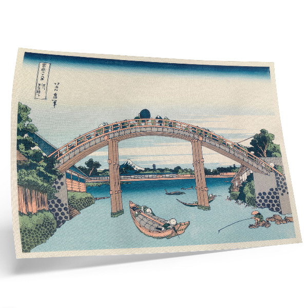 Plakatas Vaizdas iš po Mannenbashi tilto Fukagavoje, 1985 m., Katsushika Hokusai