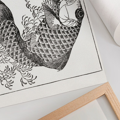 Plakatas ant drobės Hokusai karpis, japonų gyvūnų iliustracija