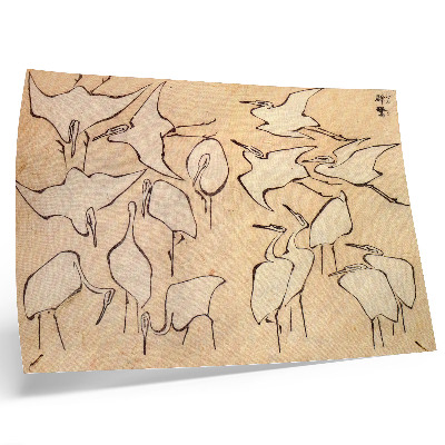 Spauda ant drobės Katsushikos Hokusai garniai iš „Greitos supaprastinto piešimo pamokos“ (1823 m.)
