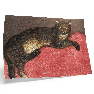 Spauda ant drobės L'Hiver Chat sur un Coussin (1909) chromolitografinis atspaudas, autorius Théophile Alexandre Steinlen
