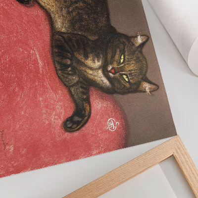 Spauda ant drobės L'Hiver Chat sur un Coussin (1909) chromolitografinis atspaudas, autorius Théophile Alexandre Steinlen