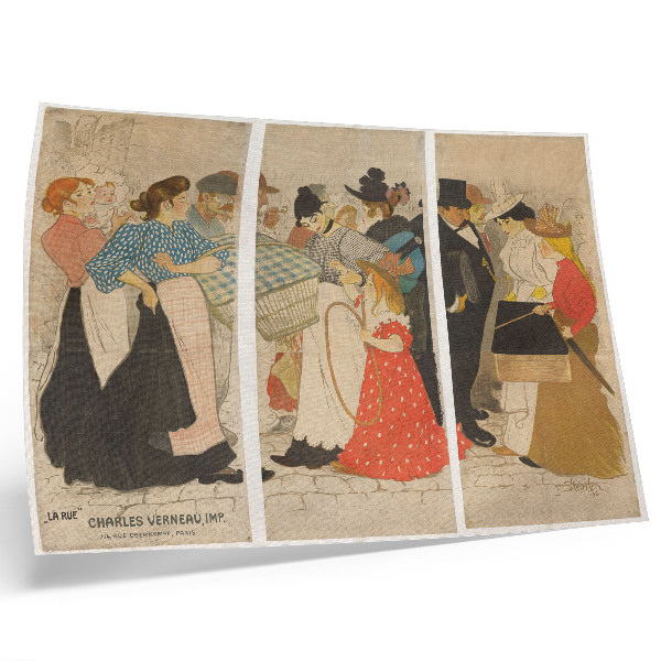Plakatas ant drobės Mensen op straat (1896), autorius Théophile Alexandre Steinlen ir Charles Verneau