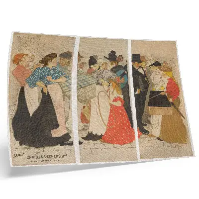 Plakatas ant drobės Théophile Alexandre Steinlen ir Charles Verneau kūrinys „Mensen op straat“ (1896)