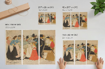 Plakatas ant drobės Mensen op straat (1896), autorius Théophile Alexandre Steinlen ir Charles Verneau