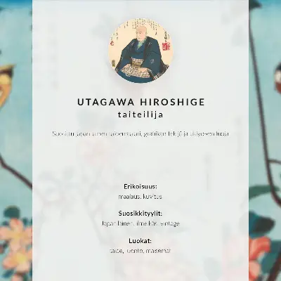 Spauda ant drobės Japoniškų vyšnių žiedai, 1837 m. Utagawa Hiroshige medžio drožinys