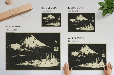 Plakatas ant drobės Seikenji Fuji iš serijos „Akmens įbrėžimų veidrodis“, „Provincijų vaizdai“ (Kohon meihitsu ishizuri kagami)