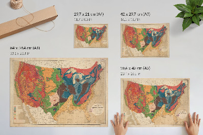 Spauda ant drobės Jungtinių Valstijų geologinis žemėlapis